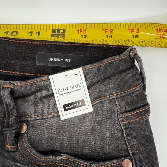 Judy Blue High Waist Skinny Jeans Black Wash Denim Women's Size 11/30 NEW - Picture 6 of 10